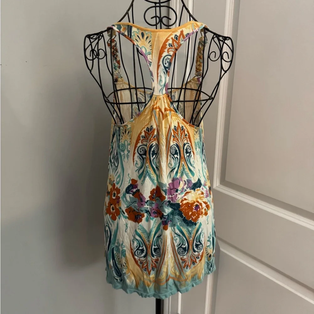 Free People Psychedelic Braided Strap Noveau Tunic Tank Size XS